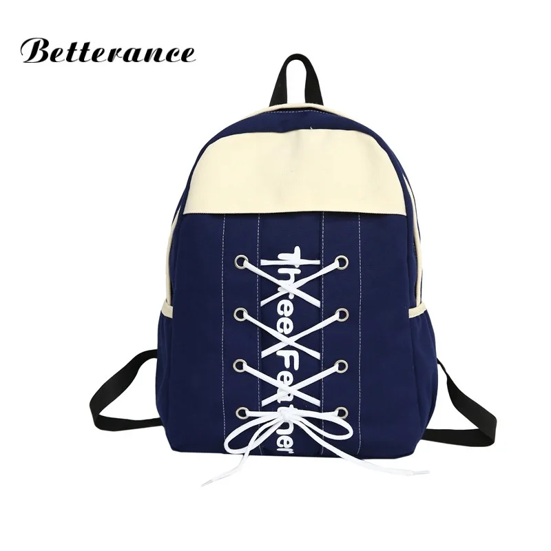 

2018 Betterance stylish canvas shoes backpack bolsos mujer de marca famosa 2018 school bags for teenage girls