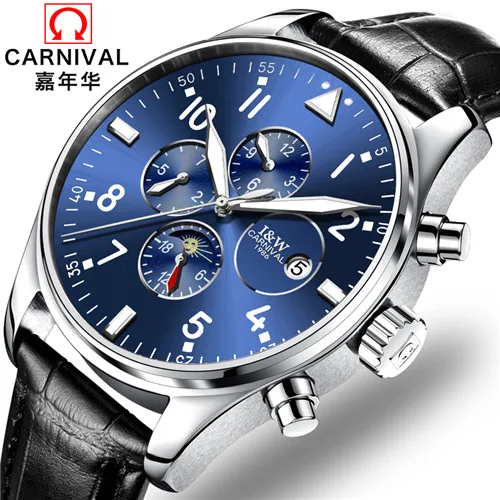 Montre homme automatique orologi uomo automatici carnival, автоматические мужские часы, montre homme - Цвет: 3