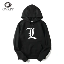 Новинка, Осень-зима, мужская толстовка с капюшоном, хип-хоп стиль, модная толстовка с надписью "Death Note", Harajuku Hombre, повседневные Толстовки, Толстовки