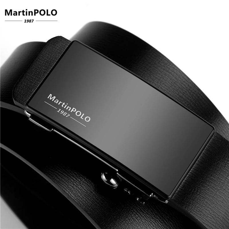 MartinPOLO 2019 Мода Для мужчин с поясом Автоматическая пряжка кожаный ремень элитного