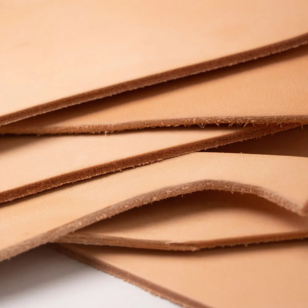 Thick Leather craft Handmade DIY vegetable tanned leather full grain 3.5 to 4.0 mm Tanned Leather piece scrap leftover yellow