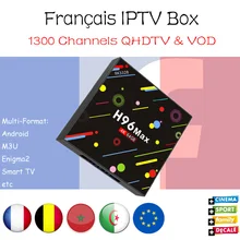 H96 MAX RK3328 4g/g Android 7.1 caixa de tv com 1300 Neotv 32 2000 VOD 4 k França bélgica árabe IPTV set top box pk ahdtv subtv