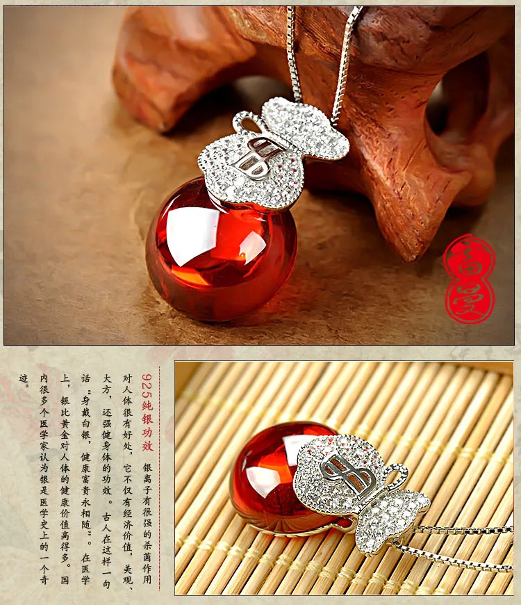 Известный Бренд 925 стерлингового серебра ожерелье натуральные полудрагоценные камни гранатовый кулон для девочек корейские женские серьги-гвоздики