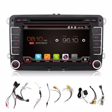 2 two din Aux gps Quad Core android 4.4 car dvd player Pc Gps Navigation Stereo Video Multimedia Capacitive Screen For VW Skoda