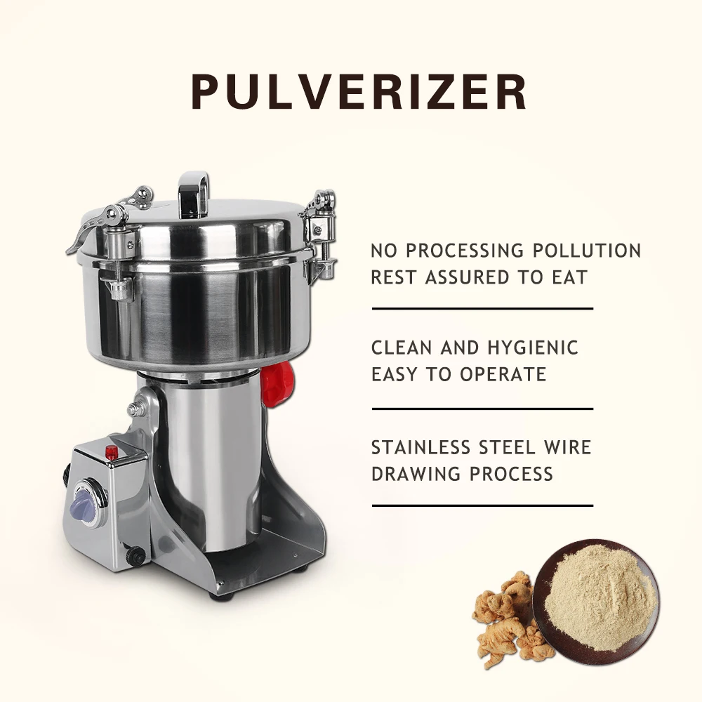 ITOP Professional 500g Pulverizer Stainless Steel Food Grain Grinder Chopper, Soybean Corn Herb Automatic Milling Pulverizer