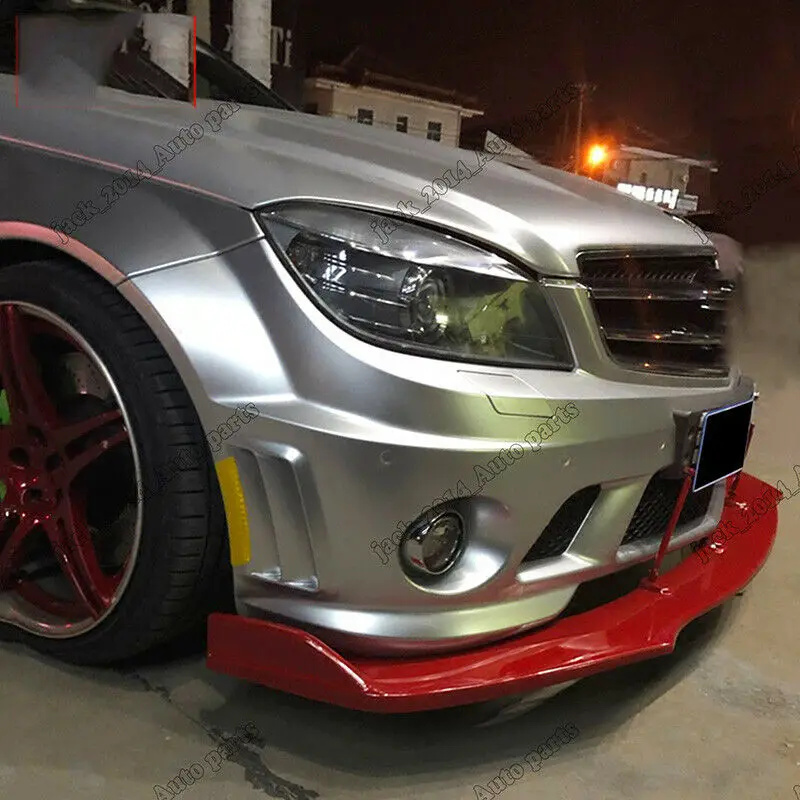 Для 2008 2019 2010 2011 Benz C Class W204 C63 седан AMG черный Неокрашенный передний бампер губа |