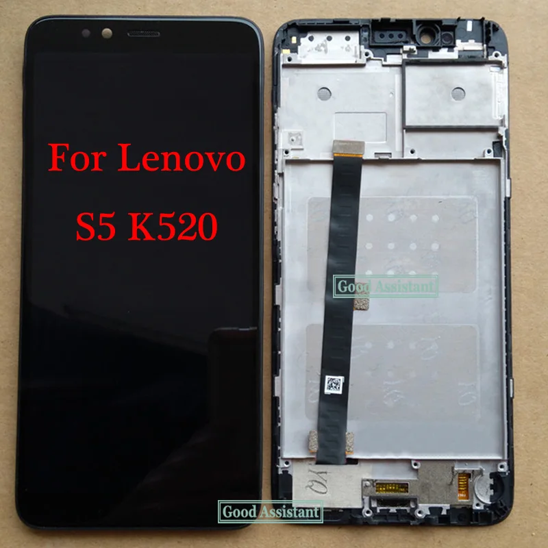 Черный 5,7 дюймов для lenovo S5 K520 Полный ЖК-дисплей кодирующий преобразователь сенсорного экрана в сборе запасные части с рамкой