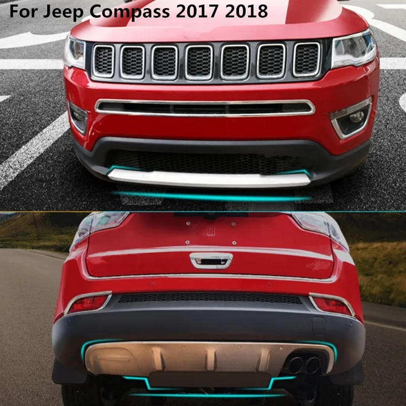 Новое поступление для Jeep Compass, защитная накладка на бампер, накладка bull bar, 304 нержавеющая сталь, автомобильный Стайлинг