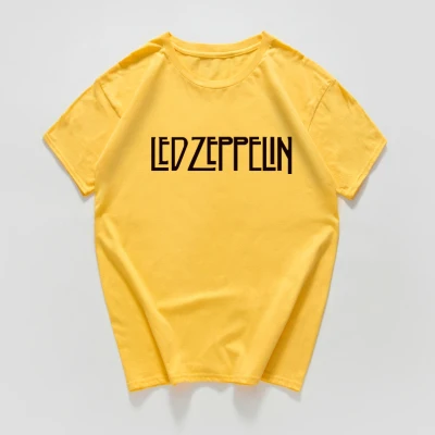 Led zeppelin, жесткая рок футболка для женщин, хлопок размера плюс, повседневная Летняя женская футболка, винтажная уличная футболка, femme, harajuku - Цвет: B434MT yellow