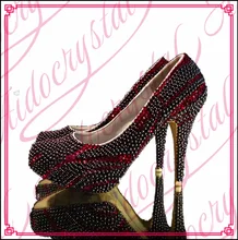 Aidocrystal rot und schwarz perlen mode frauen high heel schuhe für party freies verschiffen