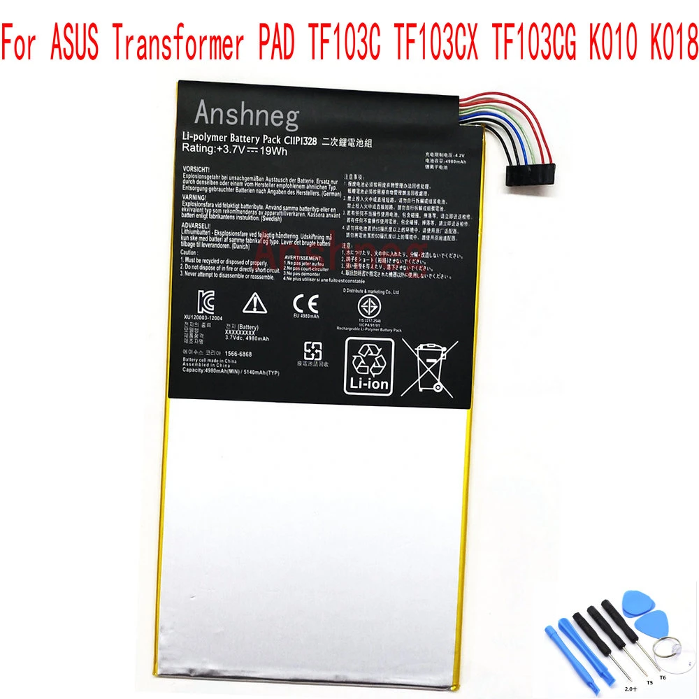 Ansheng Original C11P1328 4980mAh battery For Asus Transformer PAD TF103C TF103CX TF103CG K018 tablet PC|Mobile Phone Batteries| - AliExpress