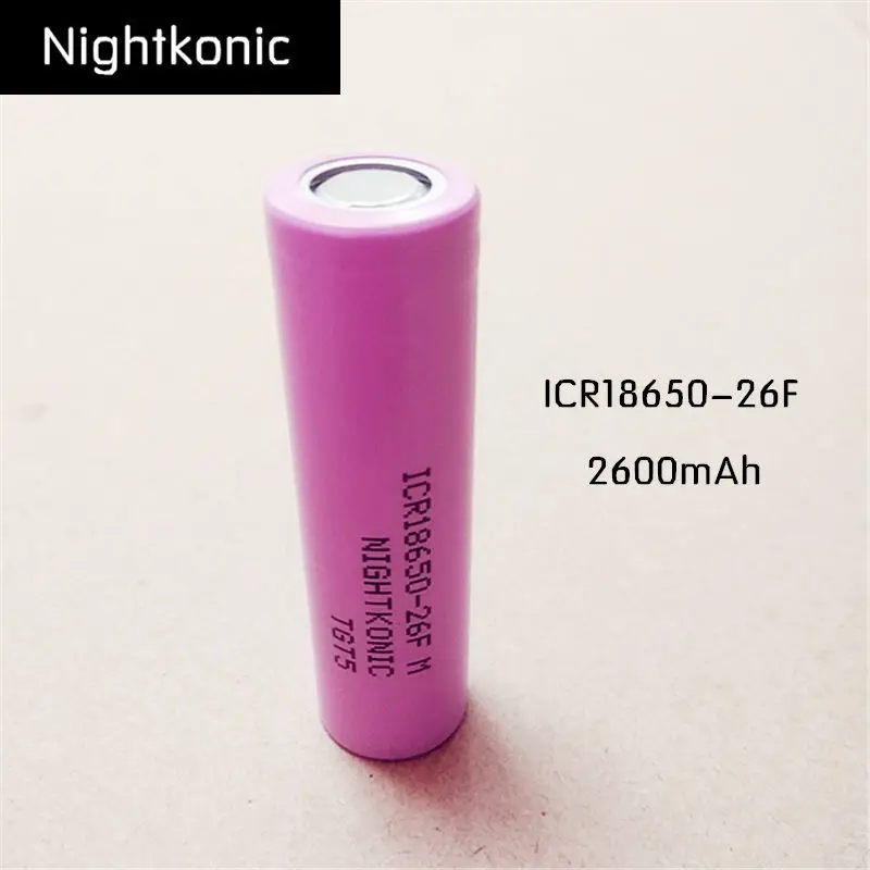 Оригинальная NIGHTKONIC 4 штуки 3,7 V 2600mAh литий-ионная 18650 аккумуляторная батарея ICR18650-26F(без зарядного устройства