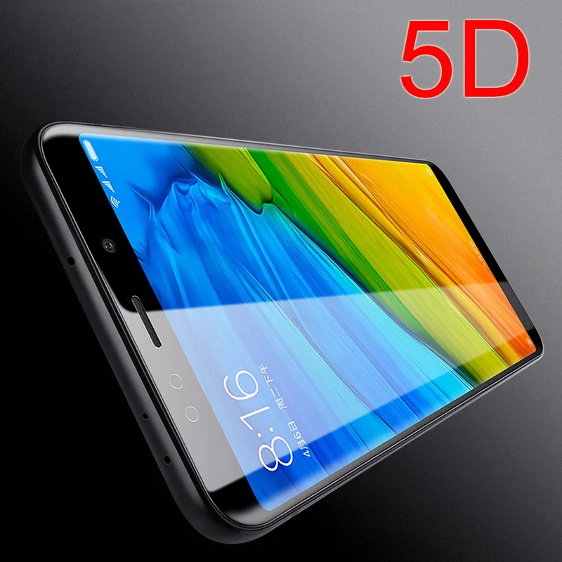 5D полный клей крышка из закаленного Стекло протектор для Xiaomi Redmi 5 5,7 дюйма обновлен 3D изогнутые полный охват Экран протектор пленка