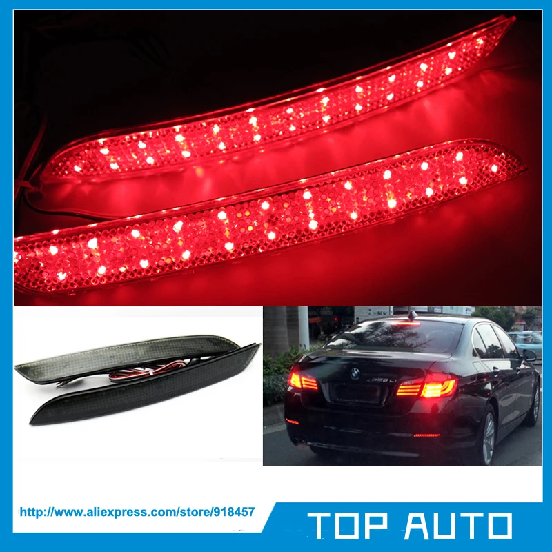 

LY017-2 Black Smoked LED Rear Bumper Reflector Light Added Tail Brak Stop Lamp For 2011-up BMW F10 5 Series 528i 535i 550i