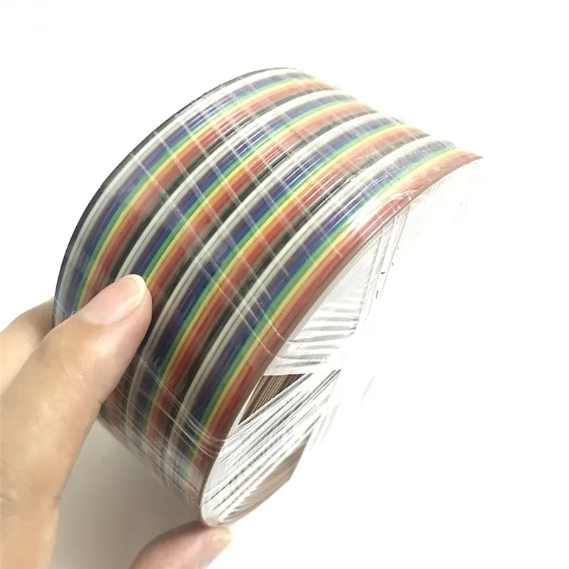 20 Meters Length Dupont Jumper Cable Wire 40 Pin Connector 0.127mm Ribbon Rainbow Cable 28awg Dupont Line                        (3)