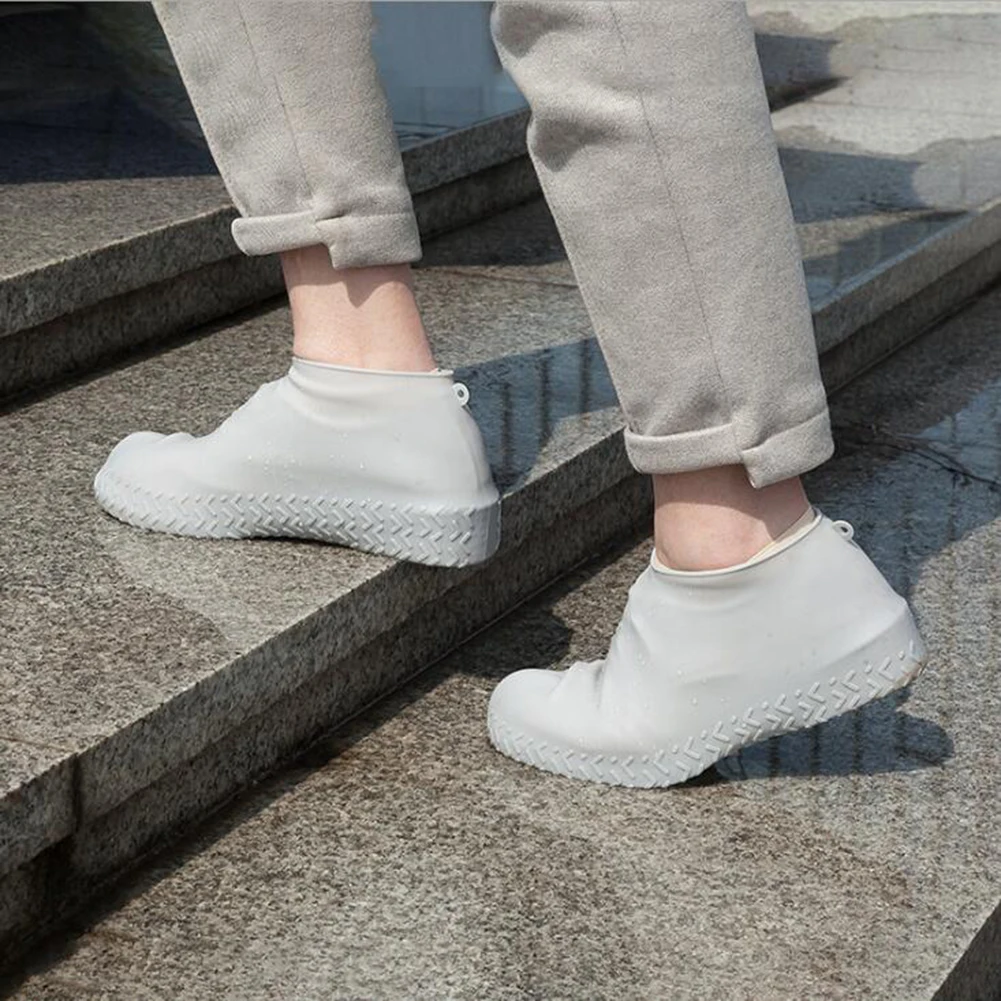 1 пара туфли для многократного применения покрытие Водонепроницаемая силиконовая обувь протекторы для помещений для улицы прозрачная