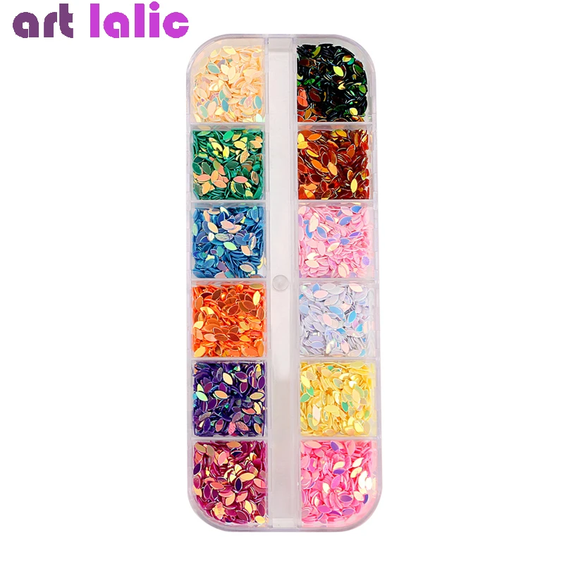 متعددة اللون مسمار الترتر 3D قارب زهرة القلب ستار DIY الجوف الأشكال برشام بريق الترتر مسمار الفن زينة اكسسوارات