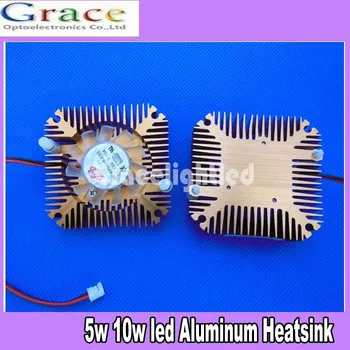 

10pcs Aluminum Heatsink with fan for 5W/10W High Power LED light Cooling Cooler DC12V