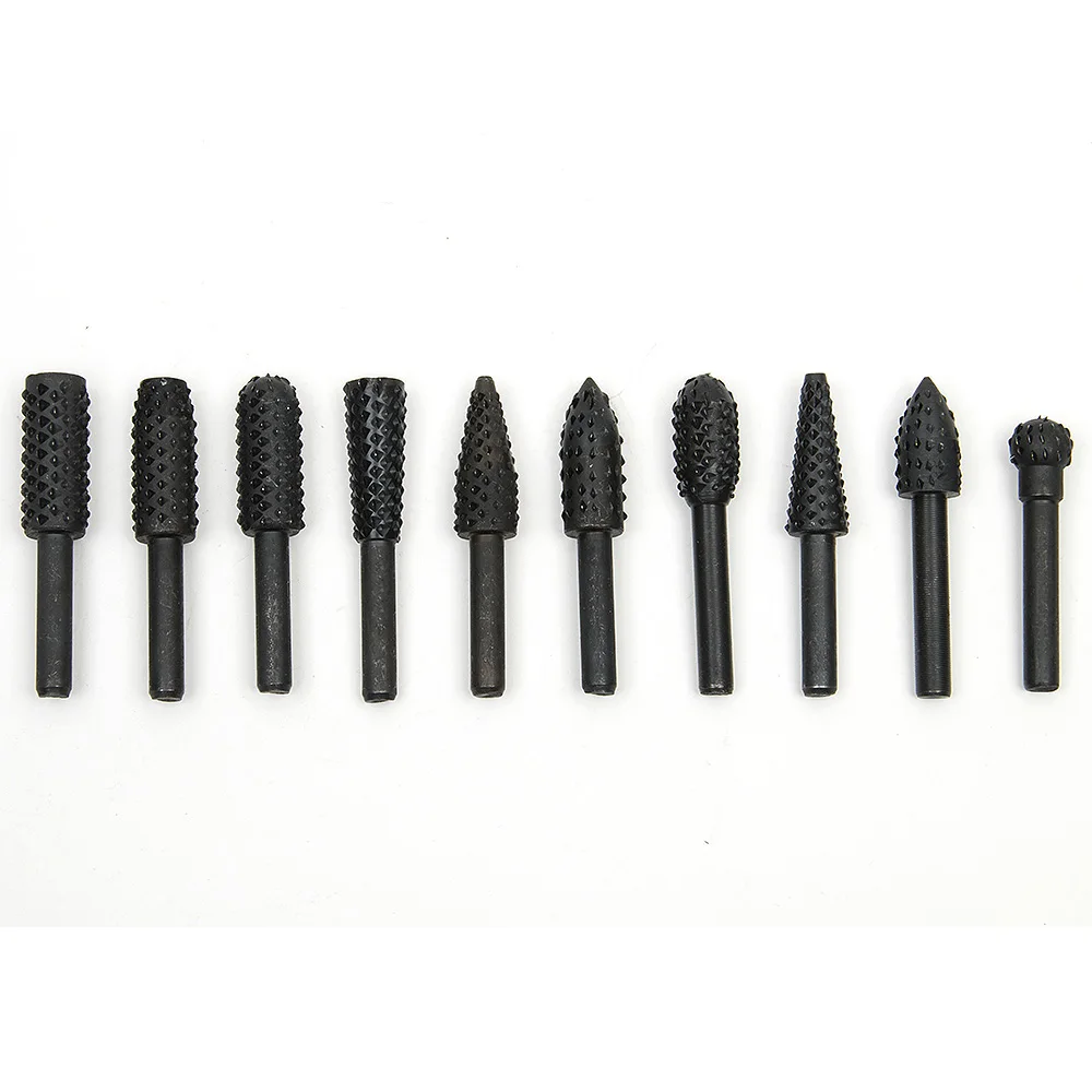 Hakkin 10pcs File Rasp Set For Wood Drill Rasps Burrs Used Electric