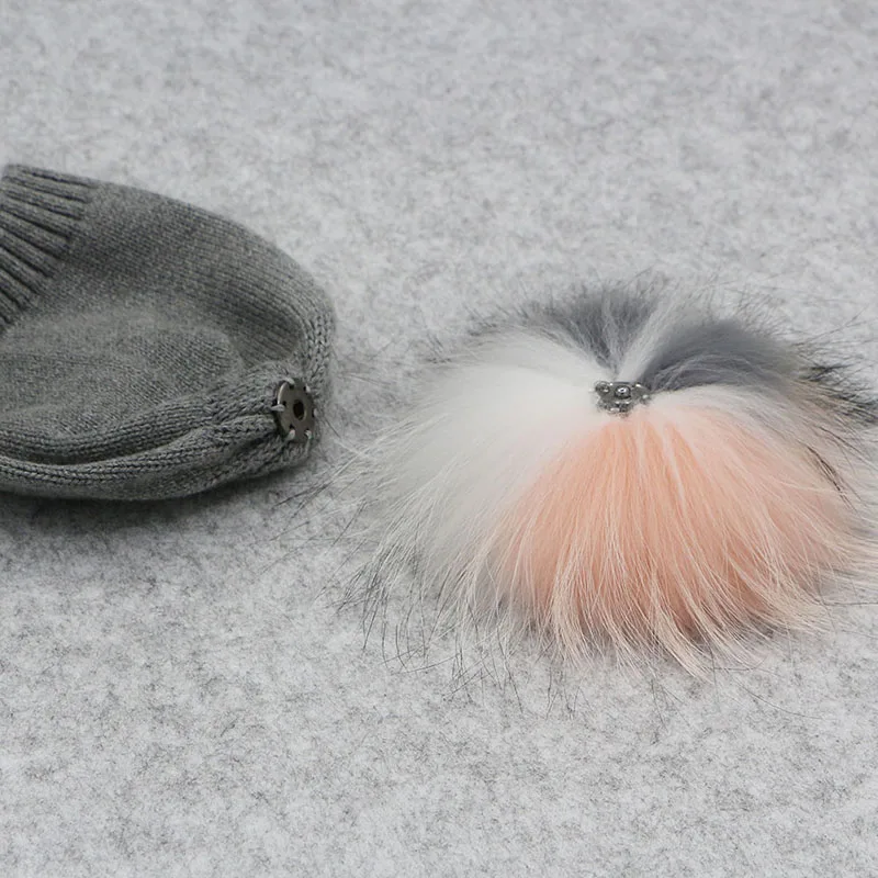GZHILOVINGL New Winter Children Toddler Kids Boys Girls Cotton Crochet Knitted Beanies Skullies Caps With Fur Multi Pompom