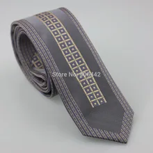 YIBEI Coachella Галстуки Тонкий облегающий узкий галстук-бабочка Мужская жаккардовая ткань из микрофибры серый Gravatas серого чугуна золото, в полоску, в клетку галстуки для мужчин