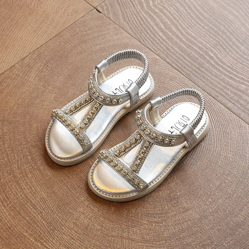 Top quality Summer Baby Girl Sandal Children Sandal princess sandal Fashion Rhinestone Kids Girls Shoes gold silver pink