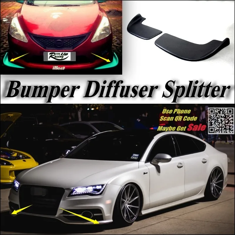 Car Splitter Diffuser Bumper Canard Lip For Audi A7 RS7 Tuning Body Kit Front Deflector Car Flap Fin Chin Reduce Body