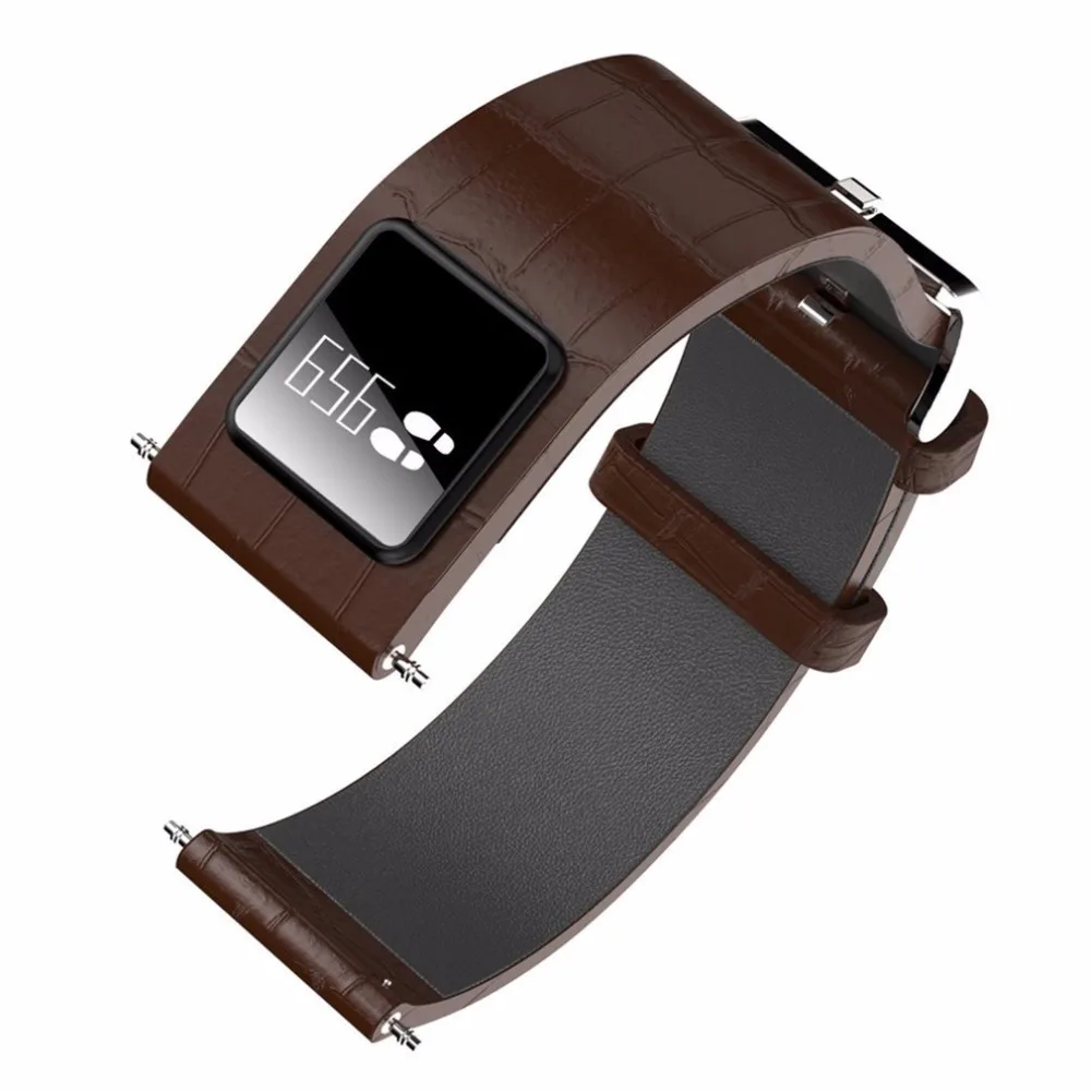 

H1 20mm 22mm Watch Band with Smart Band Wristband Function Leather Watchband Straps Stainless Steel Silver Buckle Smartband