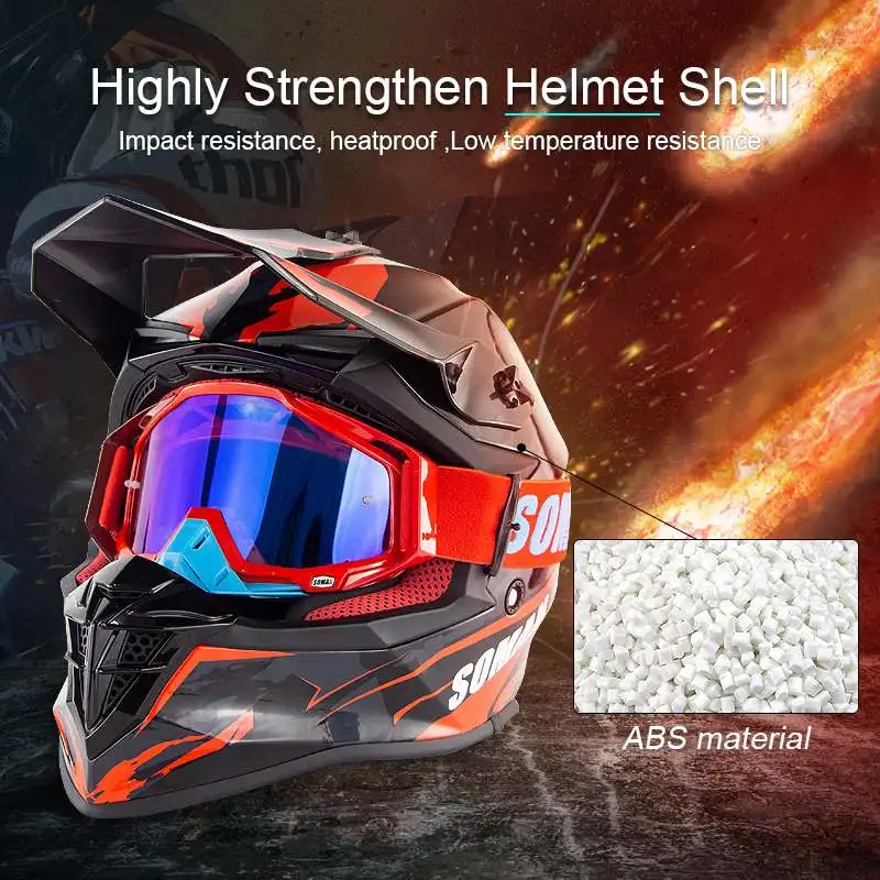 

Motocross Full Face Protective Safety Adult Motorcycle Off-road Helmet Flip Up Sun Shield Cover SM633