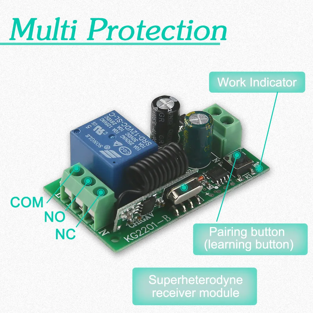 AC 250 в 110 В 220 В 1CH 433 МГц Универсальный беспроводной пульт дистанционного управления релейный модуль умный приемник для гаражной двери, двигателя