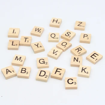 

Wood Beads Nature Color Letter 100Pcs charm Random 18x20mm Mixed Alphabet Number Wooden Beads For Puzzle Kids Adult Scrabble
