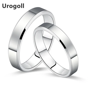 

Brand New 925 Silver Jewelry Ring Simple Smooth Pure Solid Silver Couple Wedding Set 925 Sterling Silver Rings for Women or Men