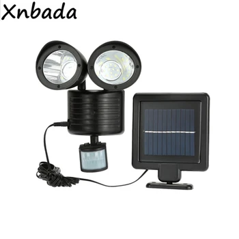 

6W 22 Led Solar Light Double-Head Body Sensor Outdoor Wall Lamp Spot Light Dual Security Detector Night Lamp