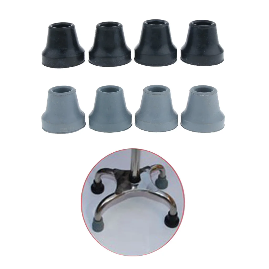 4pcs 5/8 inch 16mm Safety Soft Replacement Rubber Tip Cane Walking Stick Crutches Mobility Aid for Stability