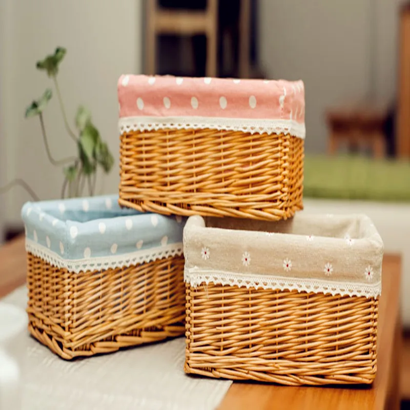 2017 New handmade wicker weaving Multifunction Stationery/Makeup