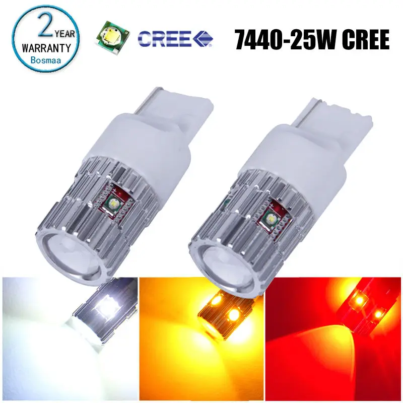 Светодиодный фонарь 2xBosmaa T20 7440 W21W 25W с чипами светодиодный высокой мощности для