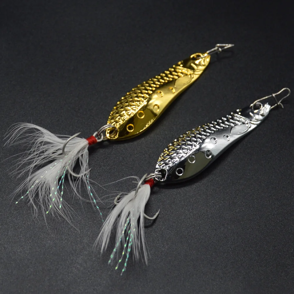 Fishing Spoon Lure Artificial Crocodile 5g/7g/10g/15g Spoons Metal Lures Hard Bait Blood Groove