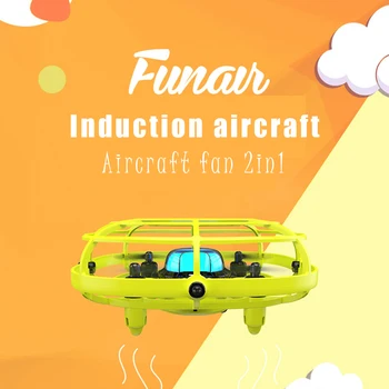 

2-IN-1 Mini Quadcopter Induction Drone Remote Sensing Gesture RC Aircraft UFO Somatosensory Noctilucent Interaction RC Toys