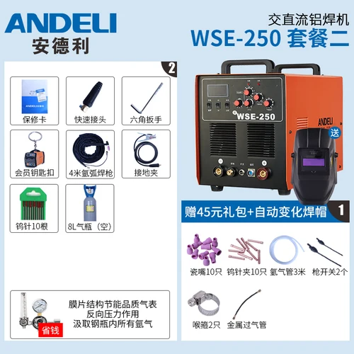 ANDELI высокочастотный Mosfet WSE-250 AC/DC аргонодуговая сварка сварщик портативный алюминиевый электрический ac dc TIG-250 импульсная сварочная машина - Цвет: D