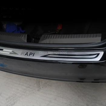 

For 2014 Skoda Rapid Rear Bumper Protector Step Panel Boot Cover Sill Plate Trunk Trim for 2013 2014 2015 Rapid Car Accessories
