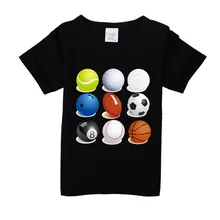 Футболки с коротким рукавом для мальчиков, Детская футбольная баскетбольная футболка, хлопковая От 1 до 15 лет, детская одежда, топы для маленьких девочек, футболки, одежда