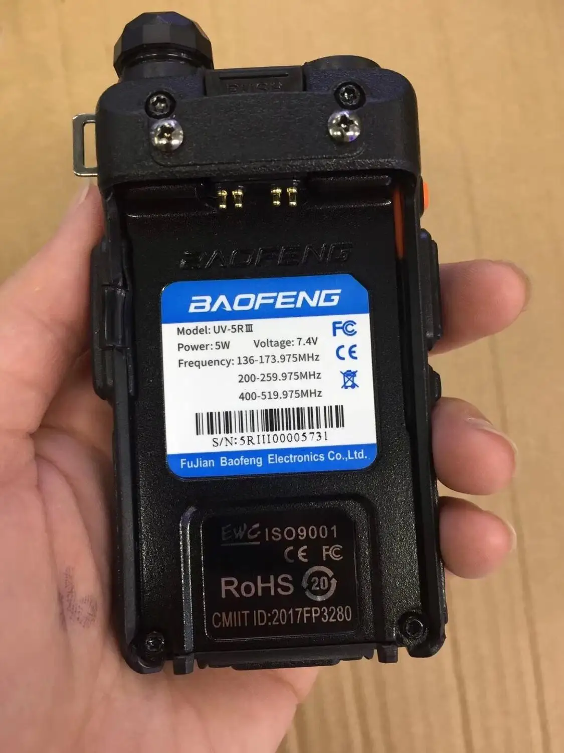 

Baofeng UV5RIII walkie talkie new tri band 136-173.975MHz/200-259.975MHz/400-519.975MHz 7.4V portable walkie talkie