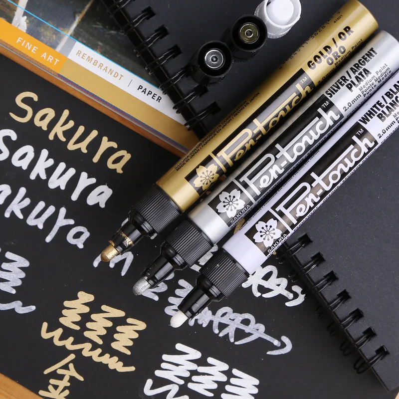 Белый, серебристый, золотой цвет маркер ручка набор EF тонкой средней точки непрозрачные перманентные художественные канцелярские принадлежности Школьные принадлежности