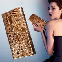Women genuine leather Wallet Female crocodile lines long purse Coin Purses Holders Long Fashion Women Wallets Clutch Purse Lady