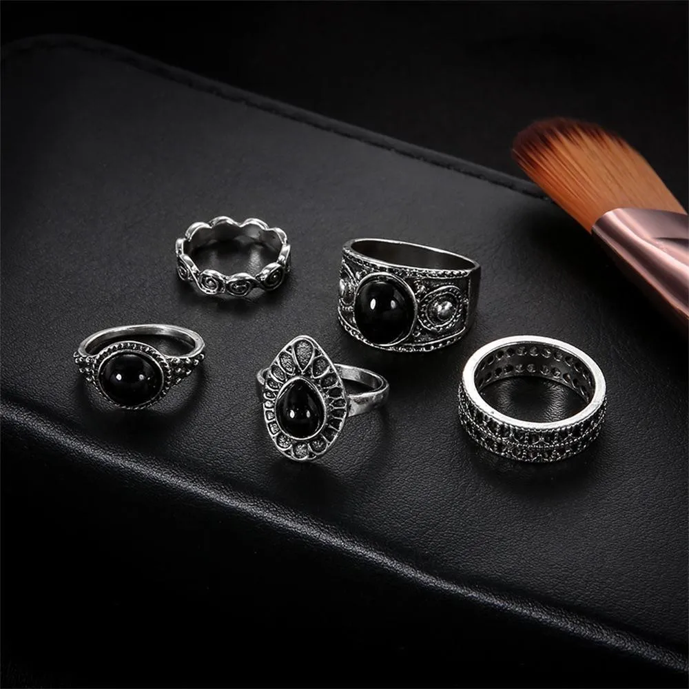 Zerotime#501 Новая мода обручальное кольцо для свадебной съемки возлюбленных с стек кольцо выше межфлангового сустава кольца роскошная черная бусина подарки