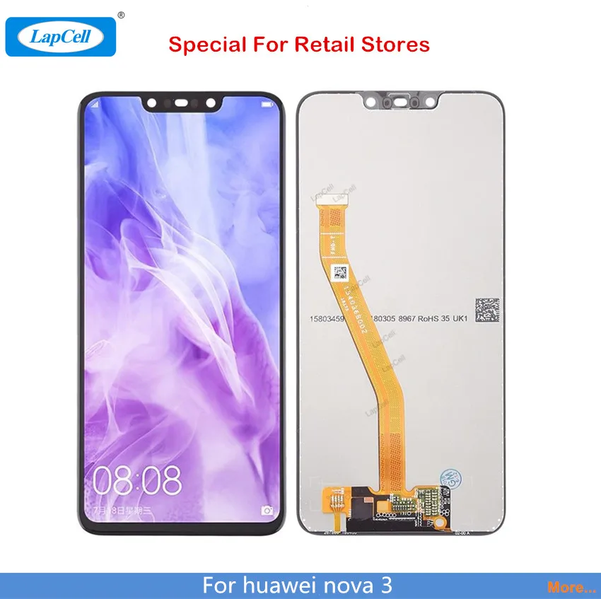 LapCell для huawei Nova 3 ЖК дисплей с сенсорным экраном экран Замена черного белого