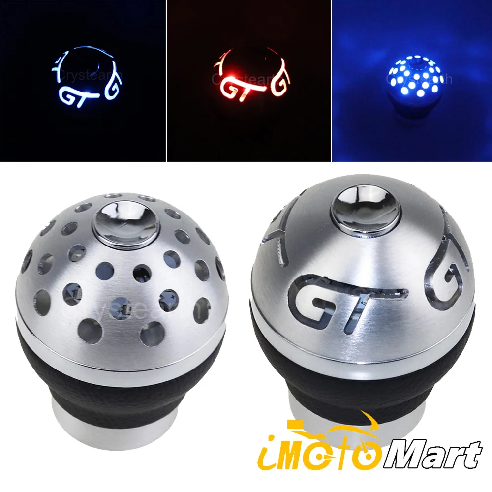 Universal Blau Rot LED Licht Schaltknauf Aluminium Auto 5 6 Geschwindigkeit  Manuelle Schalthebel Shifter Hebel Für Peugeot Toyota honda BMW - AliExpress