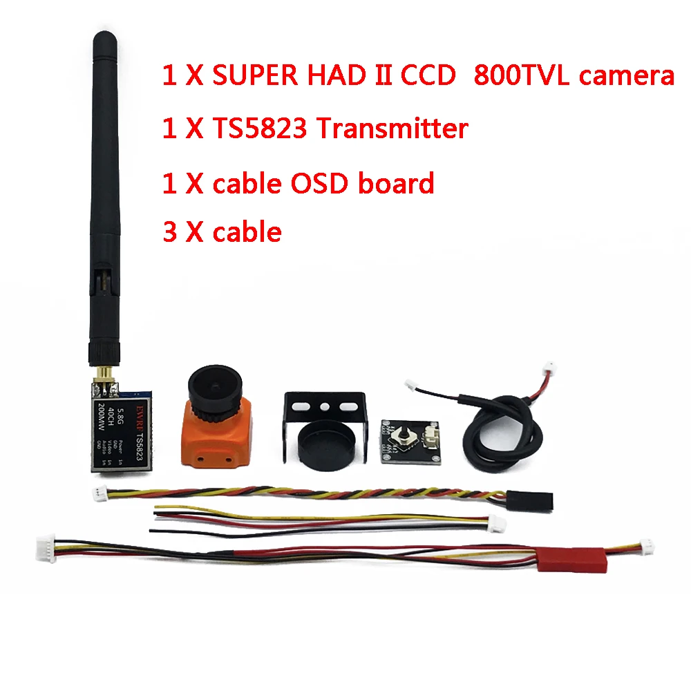 5,8G набор FPV видео 200/600 mw TS5823 передатчик и Мини CCD 800TVL FPV камера 2,1 мм/2,3 мм объектив SUPER HADII для FPV Дрон автомобиля