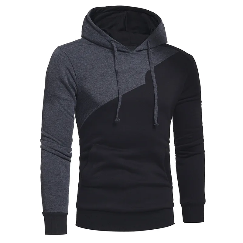 Fashion Brand Comfortable Sweatshirts Men Polyester Hoodies Patchwork
