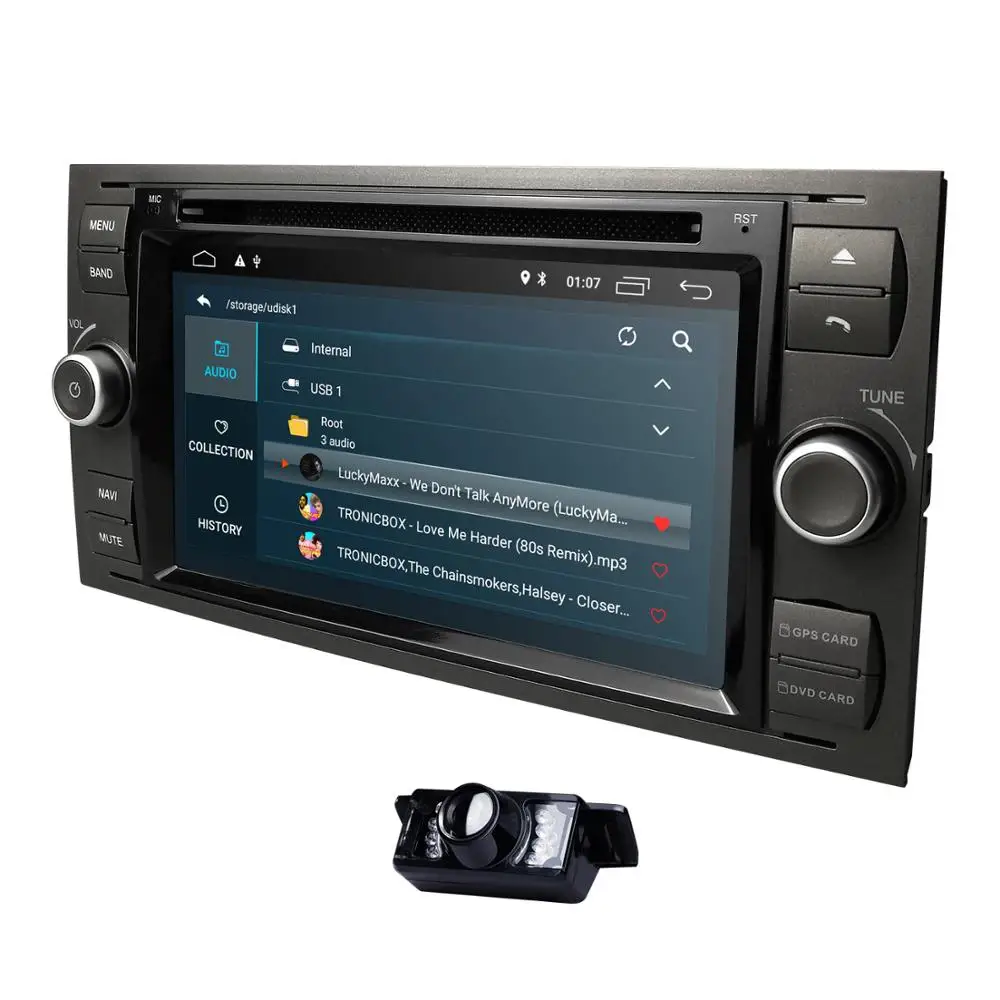 Excellent Car dvd player Quad Core Android 9.0 FOR FORD FOCUS C-MAX car multimedia stereo 1024*600 2G RAM 4G WIFI DAB+ DVR OBD Free camera 1